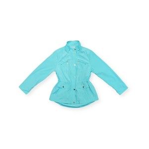 Allison Daley Fitted Women's Rain Wind Jacket Size 6 Petite Teal Gold